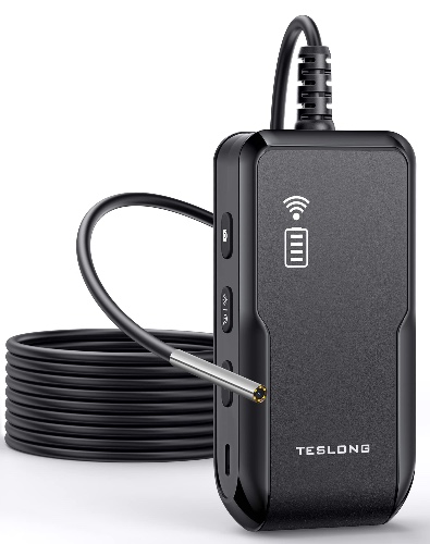 Wireless Endoscope Teslong, IP67 Waterproof 2.0MP HD Inspection Camera, 3.9MM WiFi Borescope Snake Camera with Large Capacity Batteries, Scope Camera with Light Compatible for iPhone & Android-9.8 FT - 3.9mm 9.8FT