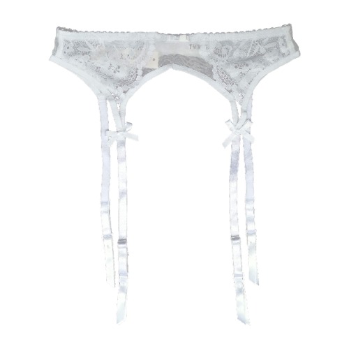 TVRtyle Women’s Black Metal Clips Sexy Garter Belts for Stockings S512 - Small White