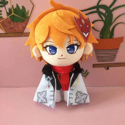 Anime Tartaglia Cosplay peluche bambola con mantello invernale giocattolo Genshin Impact Game carino morbido cuscino imbottito regalo per bambini 20cm - AliExpress 