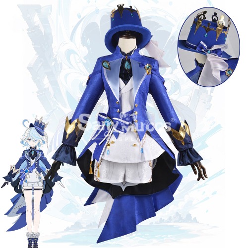 【In Stock】Game Genshin Impact Cosplay Furina Cosplay Costume Plus Size - XS