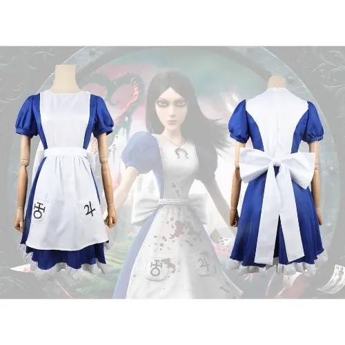 Gioco Alice Madness Returns Costume Cosplay Halloween Maid Dresses grembiule Dress For Women anime Girls carnival dress up party