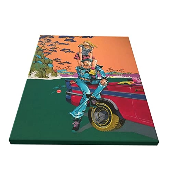 Mono-Jy Jojos Bizarre Adventure Wall Art Decor, Canvas Giclee Matte Prints Painting, Anime Poster Artwork 12x16inch Home Decor For Living Room Bedroom