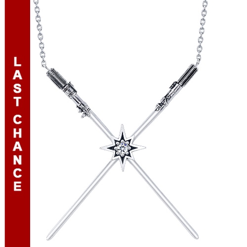 Star Wars X RockLove Luke Skywalker & Darth Vader Crossed Lightsaber Necklace | Default Title