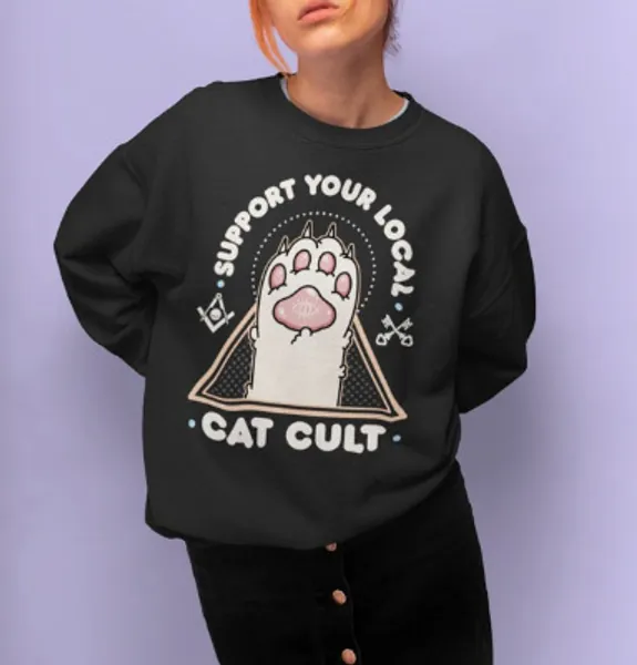 Kawaii Krypt  Support Your Local Cat Cult  Pastel Goth | Etsy