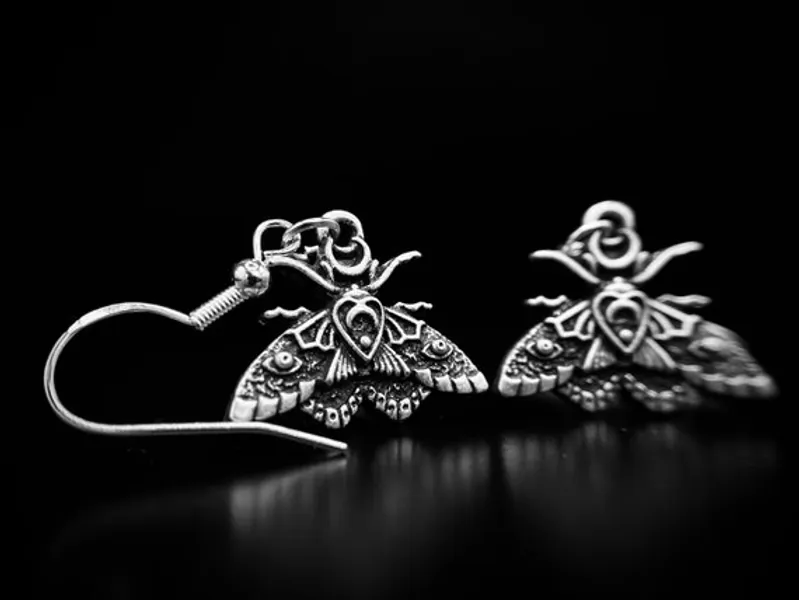 Celestial Moth Earrings  Gothic Earrings  Bug Drop Earrings | Etsy