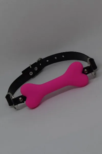 Pink Bone Gag With PVC Strap lockable vegan | Etsy