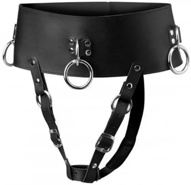 Leather Forced Orgasm Belt Restraints Harness Chastity Belt | Etsy