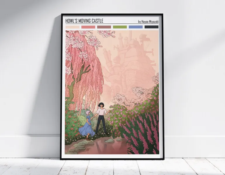 Howl's Moving Castle Poster, Studio Ghibli Print, Studio Ghibli Poster, Wall Art Anime Poster, Hayao Miyazaki, Howl's Moving Castle Wall Art