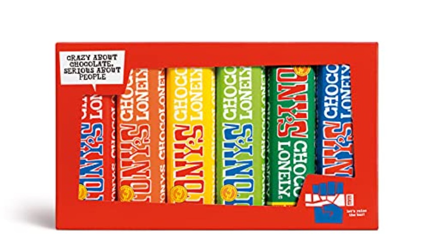 Tony's Chocolonely Rainbow Tasting Pack - 288 Gram - Small Chocolate Bars - 6 Different Flavours - Thank You Gift - Vegetarian - World Teachers Day - Belgium Fairtrade Chocolate