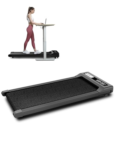 VIPLAT Walking Pad Treadmill Under Desk, Portable Compact Desk Treadmill for WFH,2.5HP Walking Jogging Running Machine with Remote Control. - black