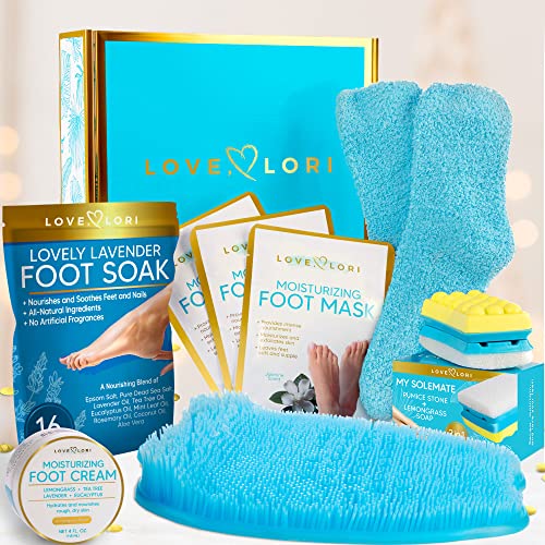 LOVE, LORI Pampering Foot Care Kit – Self Care Gifts for Women, Relaxation Gifts for Mom, Gift Box for Her, Spa Gifts for Women - Mothers Day Gift from Daughter