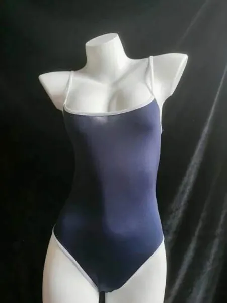 1pc Women's Navy Blue Open Back Sexy Lingerie, Swimsuit-Like Design With Elastic Tight-Fitting Material, Random Shoulder Strap Style For 80-115 Lbs