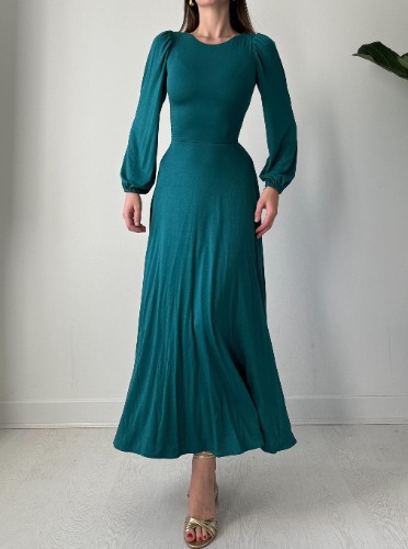 Brooke Dress | S / Deep Aqua Green