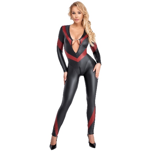 Cottelli PARTY Musta ja Punainen Catsuit - Osta Täältä - Sinful