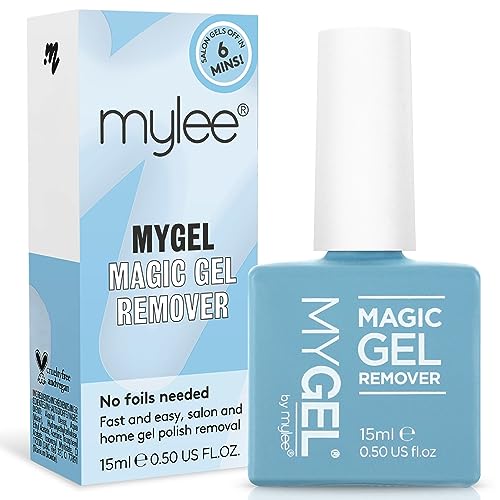 Magic Gel Remover by Mylee - Gel and Acrylic Nail Polish Remover – Easily & Quickly Removes Soak-Off Gel Polish in only 6 minutes - 15ml