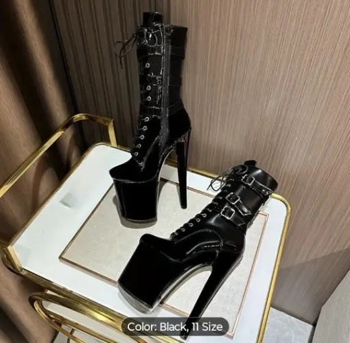 Black shiny buckle Pleasers