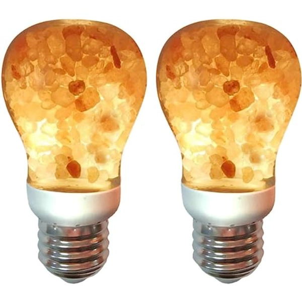 Himalayan Glow Salt Light Bulbs 60-Watt Equivalent, Warm Amber Glow, (Pack of 2), 2 Count