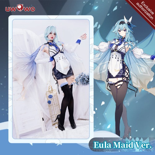 【Clearance】[Last Batch] Maid Eula Genshin Impact Fanart Eula Maid Ver Cosplay Costume - XXL