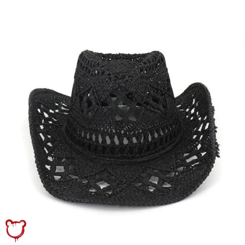 Gothic Cowboy Hat in Black Mesh - Black