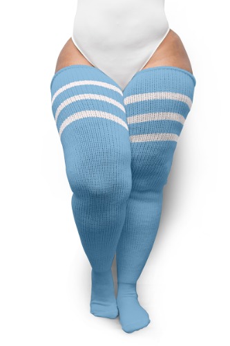 Pastel Blue & Stripes - Long 36 Inches