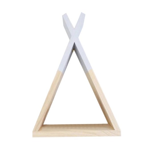 Nordic Nursery Wooden Teepee Shelf - Gray