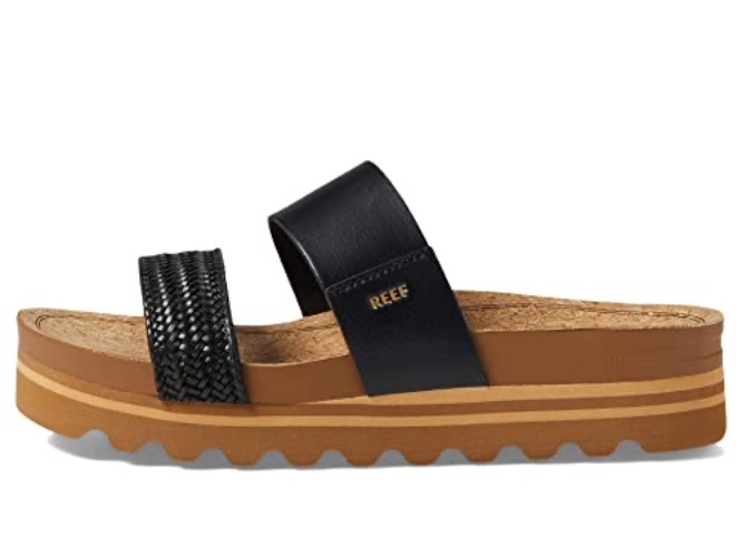 Reef Women's Cushion Vista Hi Sandal - 7 - Black Braid