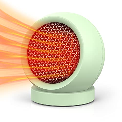 Coolfor Space Heater,PTC Ceramic Electric Desktop Heater High Output Fan for Home Bedroom Office Desk Indoor Use(Green) - Green