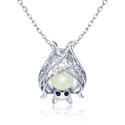Sterling Silver Bat Pendant Necklace