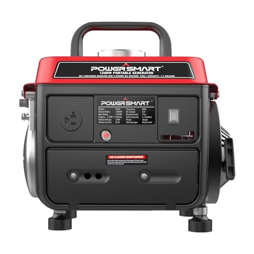 PowerSmart 1200W Portable Generator, Small Generator for Camping Outdoor, Ultralight, EPA & CARB Compliant - 1200 Watts