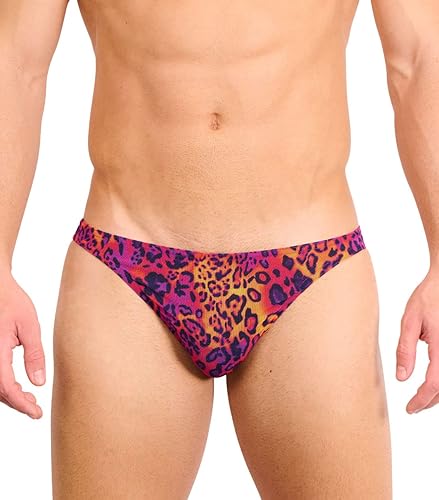 Kiniki Men's Tan Through Swim Micro Brief (5th Generation) - XXL - Hot Leopard