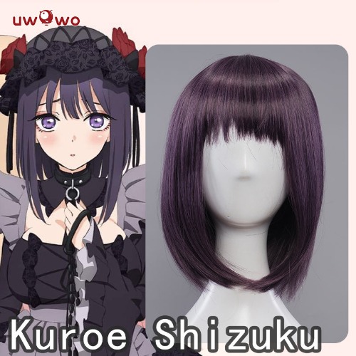 Uwowo Anime My Dress-Up Darling Marin Kitagawa Cosplay 35CM Dark Purple Hair Cosplay Wig