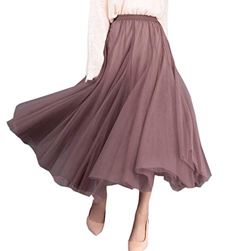 FEOYA Womens Long Tulle Skirt