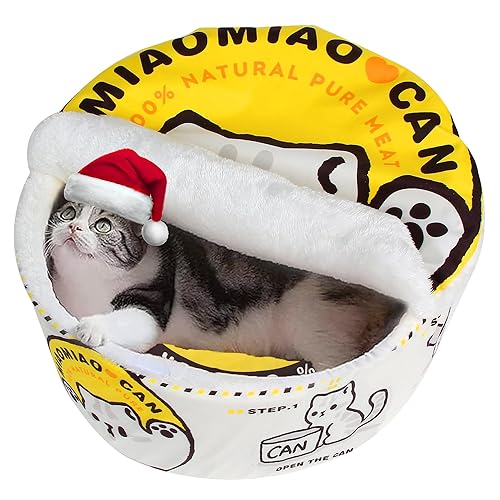 寵幸 Ramen Noodle Dog & Cat Bed,Keep Warm and Super Soft Creative Pet Nest for Indoor Cats,Removable Washable Cushion for Small Medium Large Dogs and Cats - 23.6"L x 23.6"W x 10.2"Th - yellow white