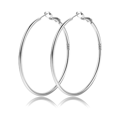 2mm Thin Sterling Silver Big Hoop Earrings for Women Gold Hoop Earrings Hypoallergenic S925 Post Large Hoop Earrings for Girls Circle Thin Hoop Oversize Earrings 20/30/40/50/60/70mm Silver Earrings