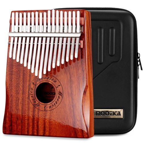 MOOZICA 17 Keys Kalimba Thumb Piano, Solid Koa Wood Professional Kalimba Marimba with Professional Kalimba Case Musical Instrument Gift (Koa-K17KP) - K17KP