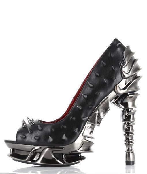 Hades Alternative Shoes Talon Black High Heels - 10 / Black