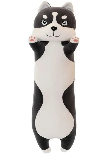 Cute Cartoon Long Throw Pillow Lovely Sleeping Hugging Pillow Soft Plush Stuffed Animals Toy Doll Body Pillow Kids Room Bedding Home Decorative Pillow Toy Gifts for Kids Women Girlfriend Husky 80CM - Husky 80cm / 31.5 Inch