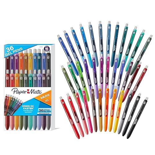 Paper Mate InkJoy Pens, Gel Pens, Medium Point (0.7 mm), Assorted, 36 Count - 36 Count - Pens