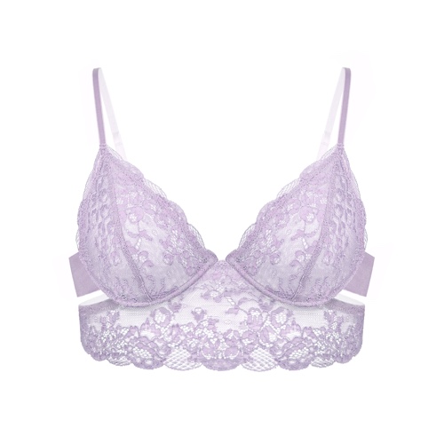 Wild Lace Long Line Bra Lilac Hint - L 36C/34D / Lilac Hint