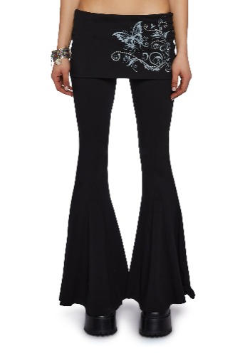 Passion Bloom Flare Pants | BLACK / Small