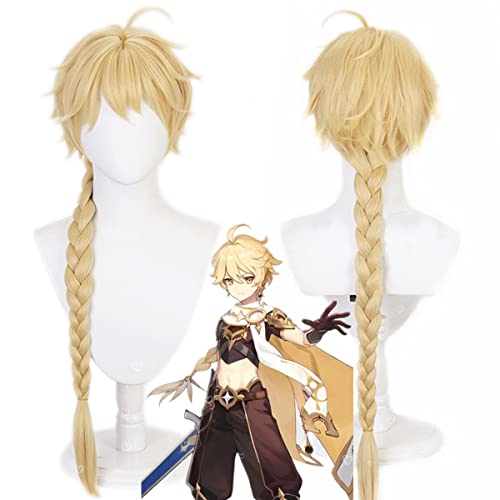 Liamiona Aether Cosplay Cabello Peluca de Cabello Sintético Resistente al Calor Para Mujer y Hombre Cosplay Fiesta de Carnaval - Traveler/Aether/Sora
