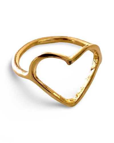 Heart Shaped Ring by The Urban Charm - 7 / 24k gold