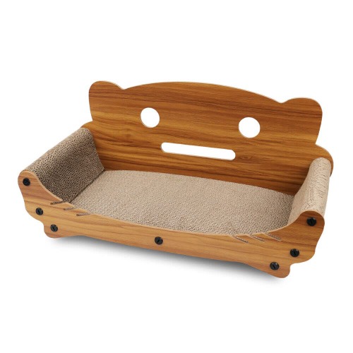 VaKa Cat Scratching Board, Cat Scratcher Corrugated Cardboard MDF Frame with Catnip Toy for Indoor Cats (Model D)