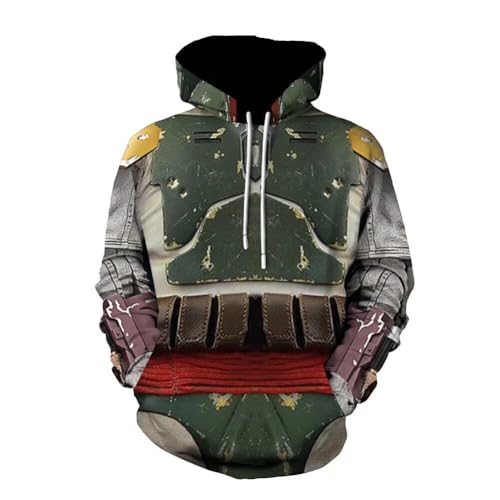 Mandalorian Hoodie Cosplay Costume 3D Pullover Sweatshirt Zip Jacket - X-Large - Green