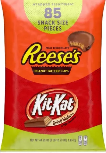 REESE'S and KIT KAT Milk Chocolate Assortment Snack Size, Easter, Candy Bulk Variety Bag, 44.23 oz (85 Pieces)