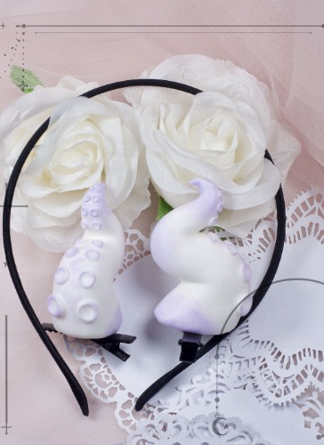 Handcrafted Tentacle Hairclips - Violet