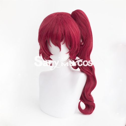 【In Stock】Anime Bungo Stray Dogs Cosplay Yoshiko Okura Red Curly Ponytail Medium Cosplay Wig