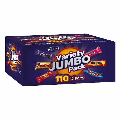 Cadbury Variety Jumbo Pack 110 Pieces 1.68kg Box