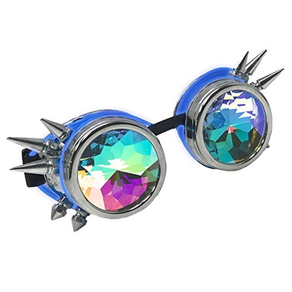 UMBRELLALABORATORY Crystal Rainbow Kaleidoscope Rave Glasses Steampunk Goggles outfits accessories
