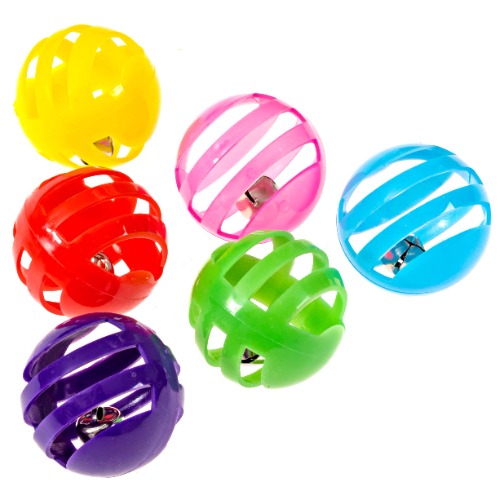Fun Feline Balls with Bells Cat Toy, Great for Exercize and Play - 